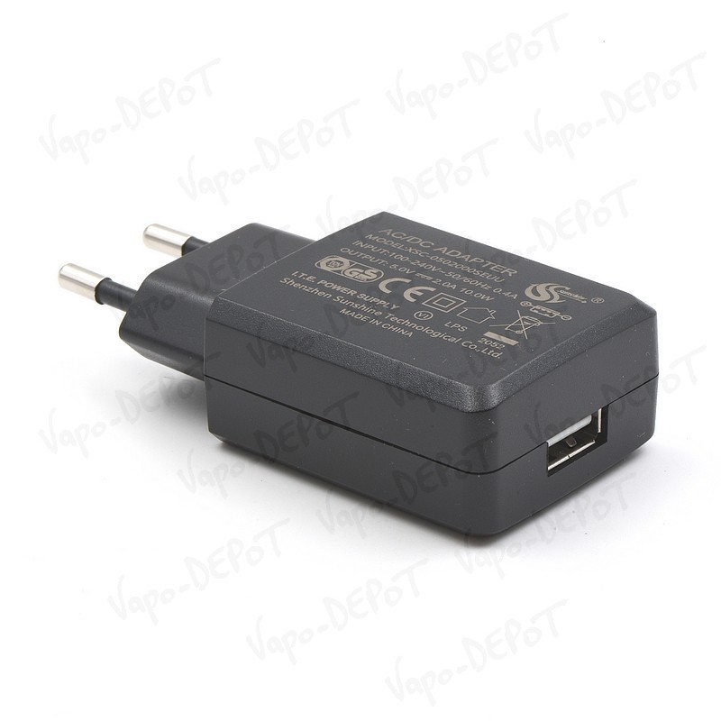 Adaptateur Secteur / USB 2 Ampères - Vapo-DEPOT