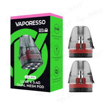2 cartouches DUAL MESH pour pods Vaporesso Luxe X