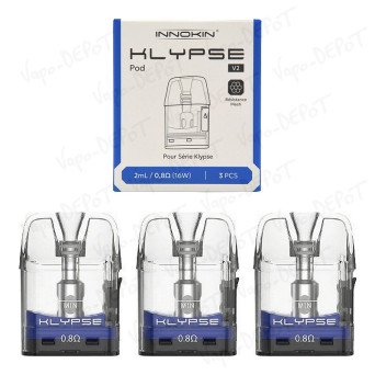 3 cartouches V2 pour pod Innokin KLYPSE / PRO / PLUS